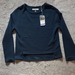 Pebble Beach Navy Ribbed Performance Top